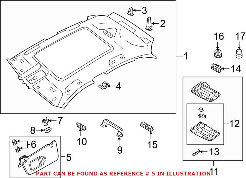 Audi Sun Visor - Passenger Side